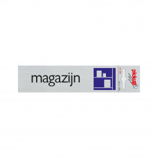 BORD ALULOOK MAGAZIJN 165X44 MM ZELFKLEVEND