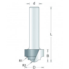 91-8 HM PROFIELFREES , D= 25,4, R= 4