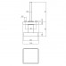 KNOP VIERKANT VAST OP ROZET 55X55X10MM MET NOKKEN EN STIFT, ANTRACIET-