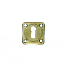 SLEUTELPLAATJE VIERKANT 38X38X5MM MESSING GETROMMELD