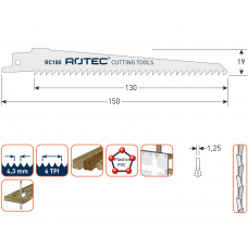 RECIPROZAAGBLAD RC180 / S644D(VPE 5)