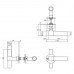 DEURKRUK L/T-MODEL RECHT + RONDE PLATTE ROZET 50X2MM RVS GEBORSTELD