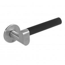 DEURKRUK MUNNIKHOF DOCK BLACK MET RONDE ROZET ø52X5MM GEVEERD RVS