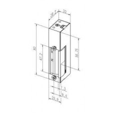 14HZ24= ELEKTRISCHE INBOUW DEUROPENER TYPE 14, SPANNINGSLOOS VERGRENDE