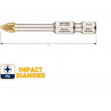 IMPACT SCHROEFBIT PH 1, L=50,E6.3, DIAMOND (VPE 2)