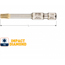 IMPACT SCHROEFBIT T 10, L=50,E6.3, DIAMOND (VPE 2)