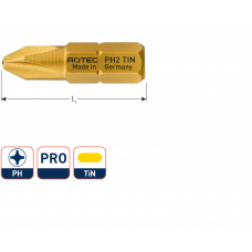 PRO SCHROEFBIT PH 1, L=25, C6.3, TIN (VPE 2)