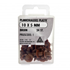 PLANKDRAGERS PLASTIC BRUIN 10X5 MM 24 ST