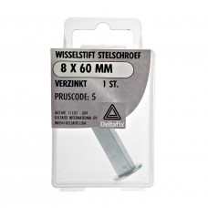 WISSELSTIFT STELSCHROEF VERZINKT 8X60 MM 1 ST