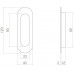 SCHUIFDEURKOM OVAAL 120X40MM BLIND ZWART