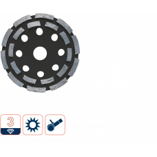 DIAMANT KOMSCHIJF 'BLACK-LINE'ø125Xø22,2 / DUBBEL-RIJIG