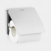RENEW TOILETROLHOUDER MET KLEP MATT STEEL