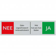 BORD ALULOOK NEE JA RECLAMEDRUKWERK 165X44 MM ZELFKLEVEND