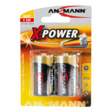 ALKALINE BATTERIJEN BIG FIVE X-POWER ALKALINE BATTERIJ BABY C / LR14 2ER PAPIEREN BLISTERVERPAKKING