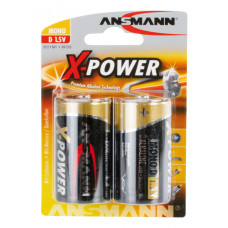 ALKALINE BATTERIJEN BIG FIVE X-POWER ALKALINE BATTERIJ MONO D / LR20 2ER PAPIEREN BLISTERVERPAKKING