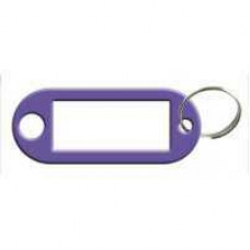LABEL KUNSTSTOF MET SLEUTELRING VIOLET