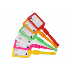 BAGAGE TAG LABEL - 200X52MM - BINNENAFMETING - 73X47MM - BESCHRIJFBAAR OPPERVLAK 60X36MM - KLEURASSORTIMENT - 30 STUKS - ZAK