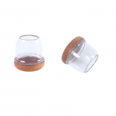 STOELPOOTDOP MET VILT FIEN ROND 19 TOT 25 MM TRANSPARANT 8 ST