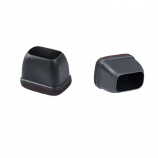 STOELPOOTDOP MET VILT FRISO RECHTHOEK 30 X 15 MM ZWART 8 ST