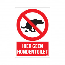 BORD HIER GEEN HONDENTOILET 230X330 MM