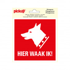 STICKER HIER WAAK IK ! 150X150 MM