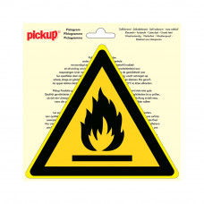 STICKER ONTVLAMBARE STOFFEN 200 MM DRIEHOEK