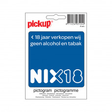 STICKER NIX18 GEEN ALCOHOL EN TABAK 100X100 MM