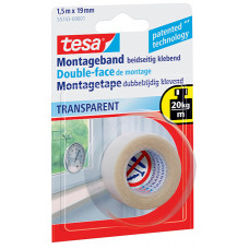 TESA MONTAGETAPE TRANSPARENT 1,5M:19MM 1.5 19 TRANSPARANT