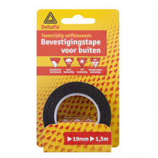 BEV.TAPE EXTRA STERK ZWART 1.5M 19MM 0.8MM