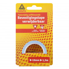 BEV.TAPE VERWIJDERBAAR WIT 1.5M 19MM 0.5MM