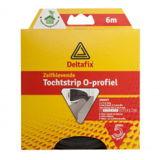 TOCHTSTRIP ZELFKLEVEND O-PROFIEL EPDM ZWART 6 M X 9 MM X 6 MM