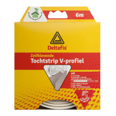 TOCHTSTRIP ZELFKLEVEND V-PROFIEL EPDM WIT 6 M X 9 MM X 7 MM