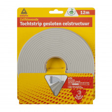 TOCHTSTRIP ZELFKLEVEND GESLOTEN CELSTRUCTUUR GRIJS 12 M X 9 MM X 4 MM