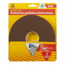 TOCHTSTRIP ZELFKLEVEND GESLOTEN CELSTRUCTUUR BRUIN 12 M X 9 MM X 4 MM