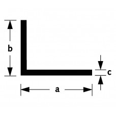 HOEKPROFIEL ONGELIJKZIJDIG ALUMINIUM BRUTE 70X40X2MM 600CM