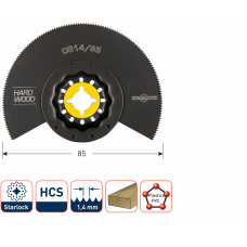 OS 14/85 STARLOCK SEGMENTZAAGBLAD HOUT ø85