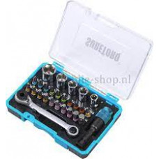 ST1410-2702 27 DELIGE PROFESSIONELE SET MET 25MM BITS, DOPPEN EN EEN R