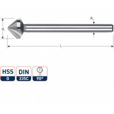 HSS-G VERZINKFREES 90°, DIN 335C, ø31,0 (M16)